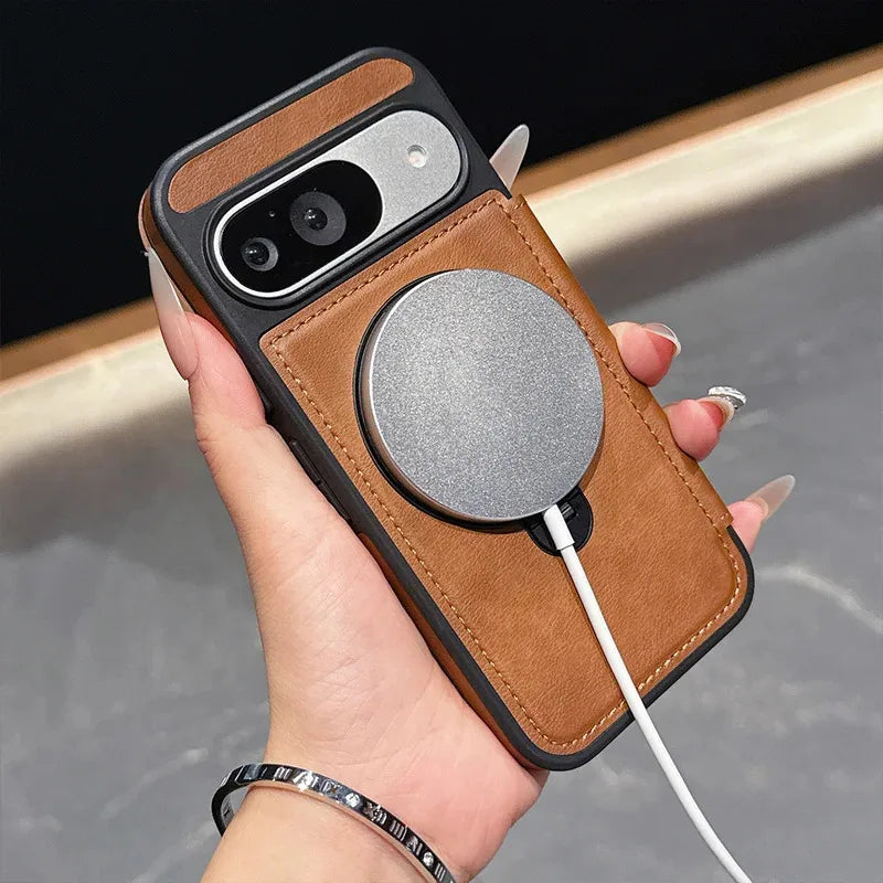Luxury Magnetic Flip Leather Wallet Magnet Bracket Case For Google Pixel 10 9 Pro XL 9A 9 10 8 Pro Slot Card Bag Holder Cover