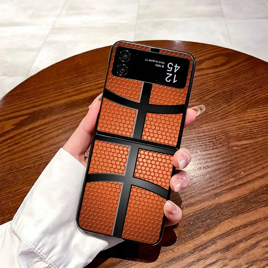 Basketball Texture Design Phone Cover Case for Samsung Galaxy Z Flip 7 6 5 4 3 Z Fold 7 6 5 4 3