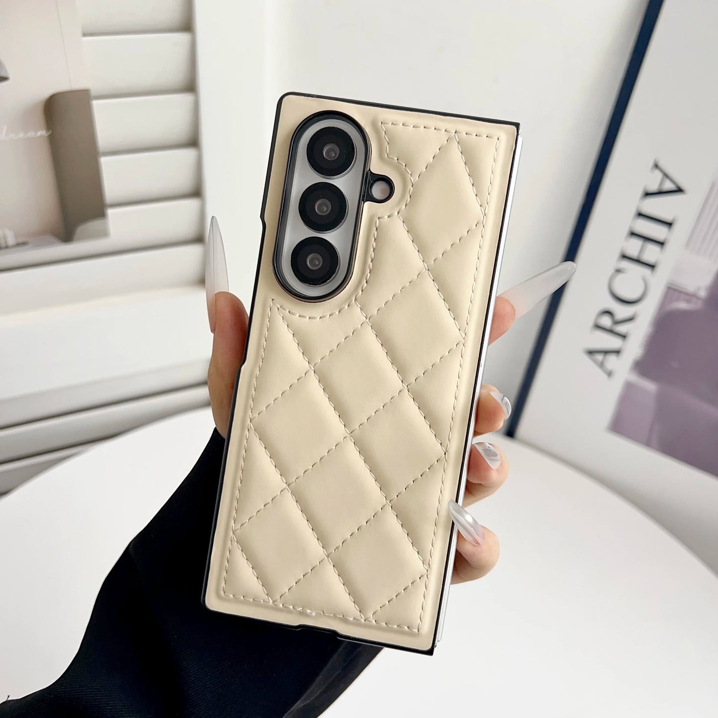Suitable for Samsung Galaxy Z Fold 7 6 5 luxury fashion premium down jacket leather shockproof phone case