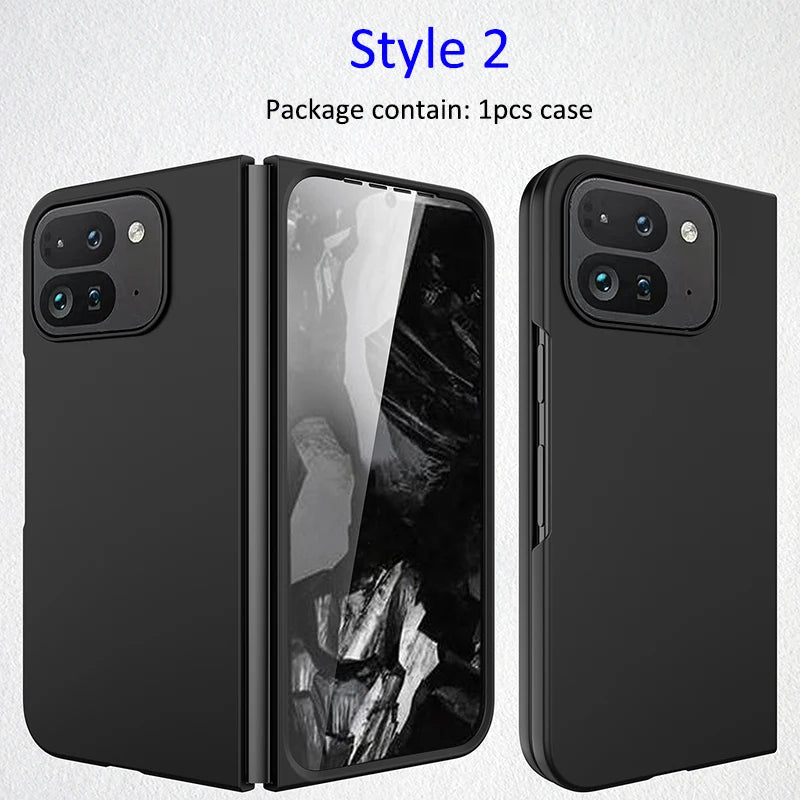 Spring Rotating Hinge Folding Matte Plastic Phone Case For Google Pixel 9 Pro Fold Matt Finish Shell