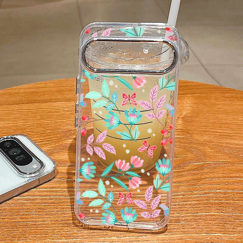 Colorful Floral Pattern Clear Phone Case For Google Pixel 10 9 8 7 Pro Pixel 9 10 Pro XL 7A 8A 9A Shockproof Soft TPU Back Cover
