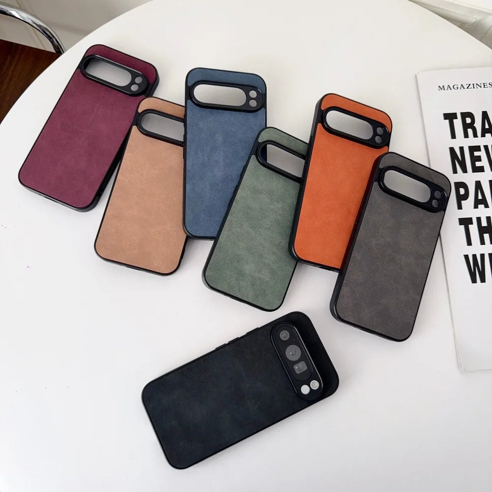 Luxury Solid Color Sheepskin Case for Google Pixel 10 9 Pro XL 8 7 6 9A 8A 7A 6A Ultra Slim Thin Shockproof Skin Feel Back Cover
