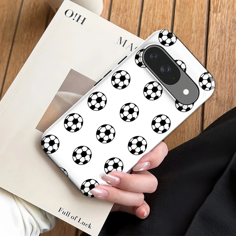 Fcicicase Anti-Drop Phone Case For Google Pixel 10 9 8 Pro 10A 10 9 Pro XL 7A 8A Football Pattern Matte Acrylic Back Cover