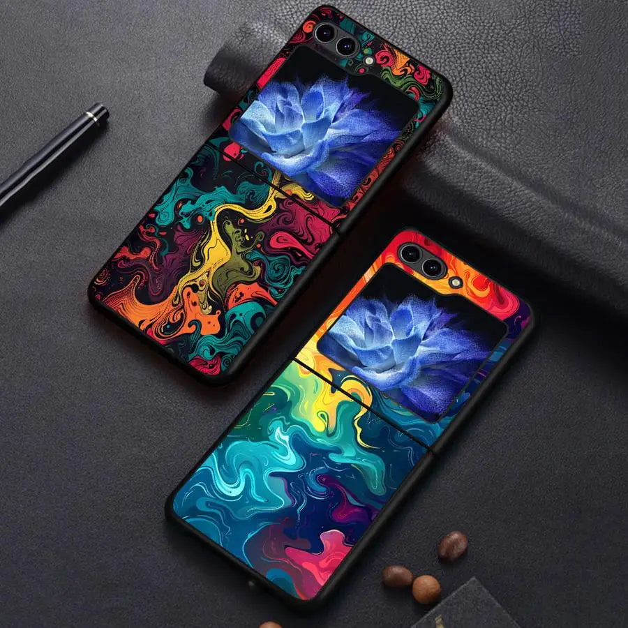 COLOR INK Graffiti Case for Samsung Galaxy Flip7 FE Flip6 Flip5 Z Flip 7 6 5 4 3 Flip4 Flip3 Back Phone Cover Funda