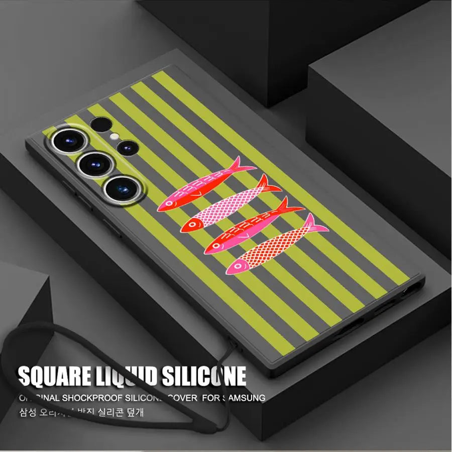 Case for Samsung Galaxy S26 Ultra S25 Plus S23 S20 FE S21 Note 20 10 S22 S24 Phone Cover Color Fish Funny Fashion