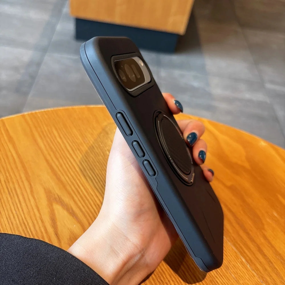 Luxury 360° Magnetic Metal Bracket Phone Case For Google Pixel 10 Pro XL 9 10A Shockproof Stand Holder PC Cover For 9 Pro XL 9a