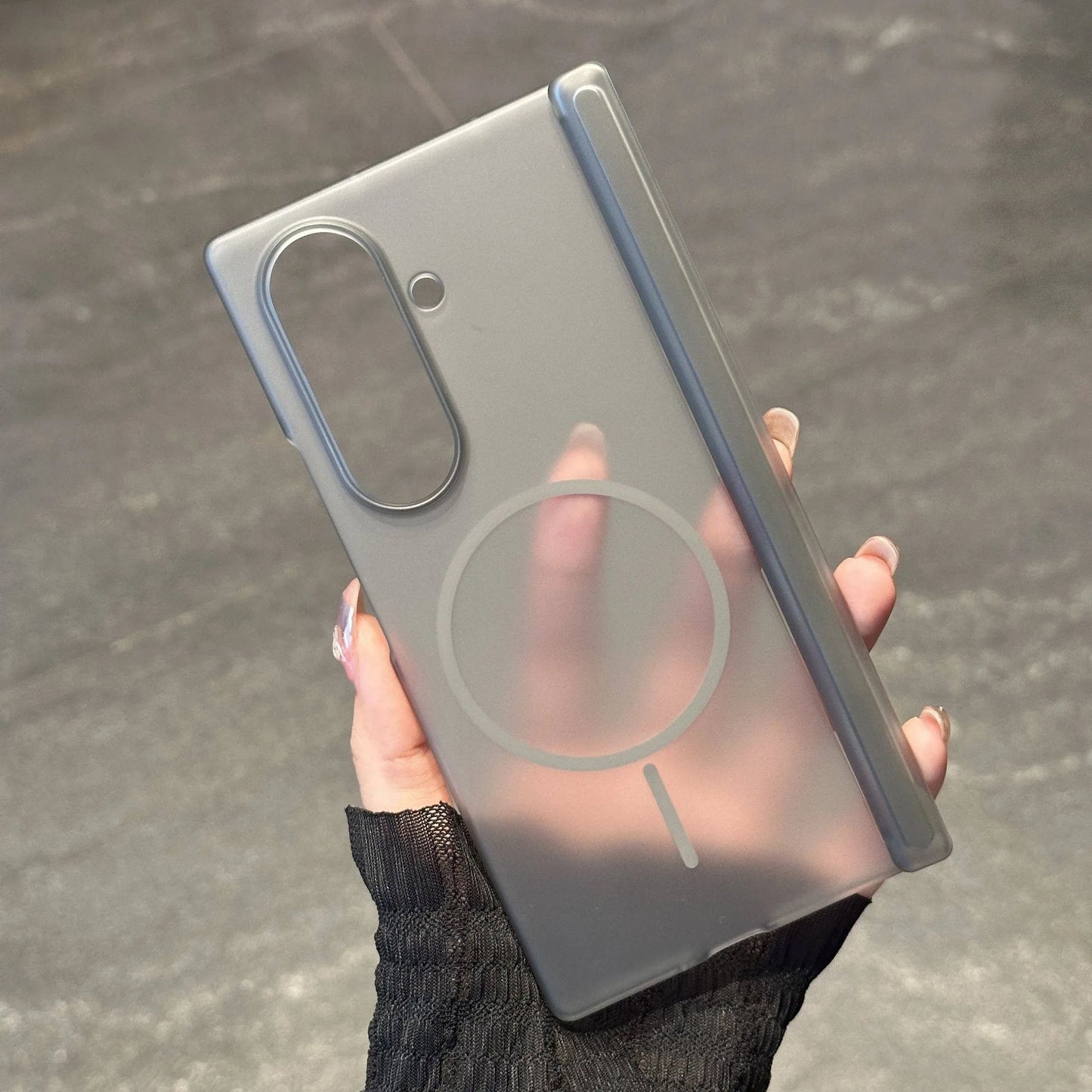 Matte Transparent Ultra Thin Magnetic Charging Case For Samsung Galaxy Z Fold7 Fold 4 5 6 Zfold7 with Hinged Shockproof Cover