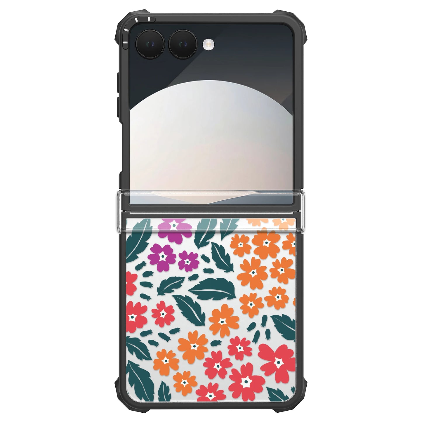 for Samsung Galaxy Z Flip 7 Case with Hinge Protection Floral Lavender Shockproof Protective Hard PC Slim Floral Women Case