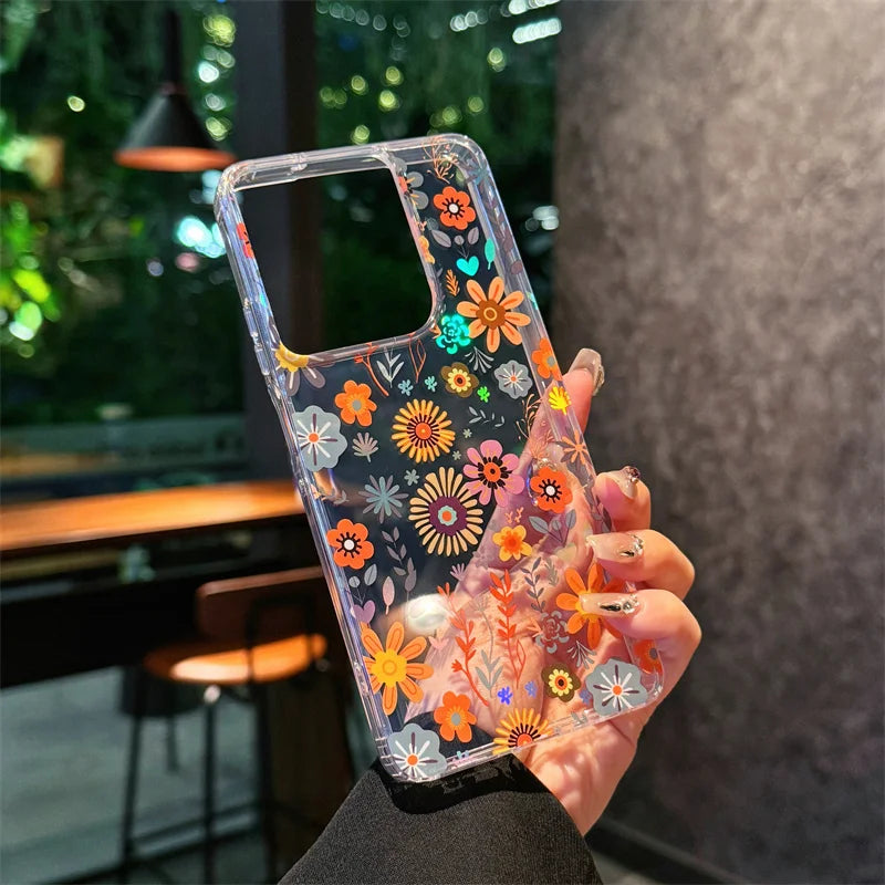 Simple Slim Transparent Cute Flowers Plants Phone Case For Motorola Moto G Stylus 5G 2024 G Play Powet 5G 2025 Soft Clear Cover
