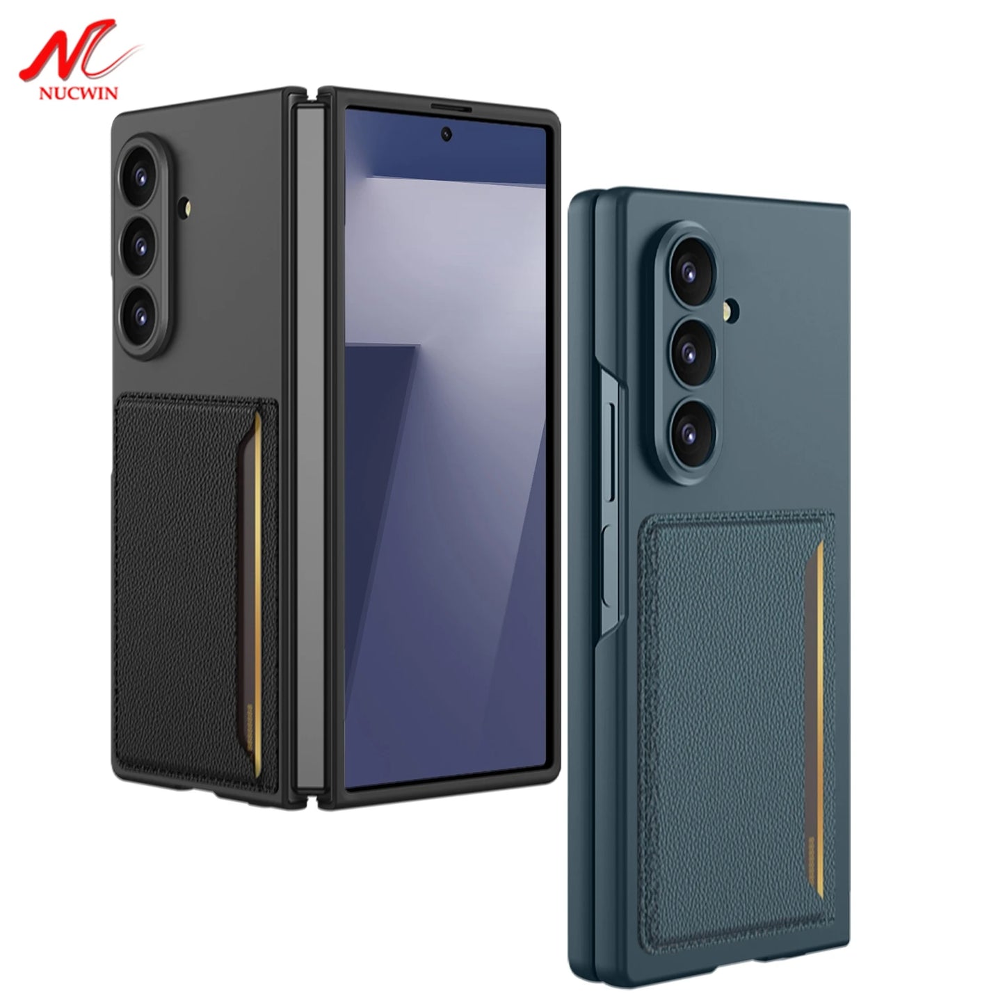 Slim Matte Ultra Thin PC Case for Samsung Galaxy Z Fold 6 7 Fold7 Leather Card Slot Shockproof Wallet Cover for Samsung ZFold7