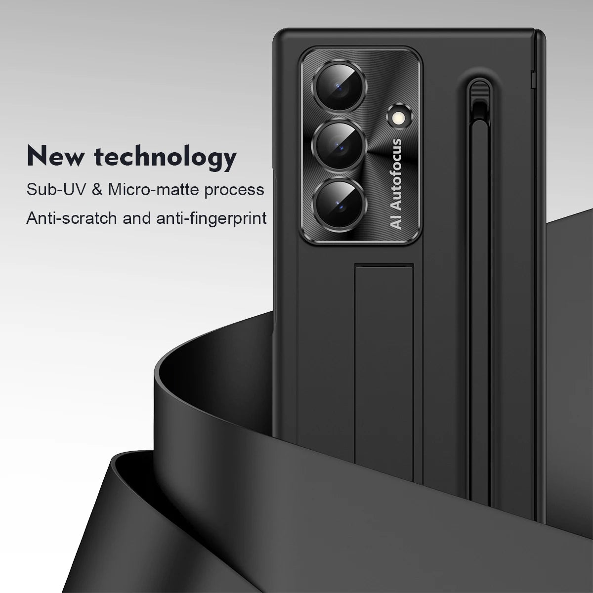 Matte Hard PC Fold7 Fold6 Hinge Phone Case For Samsung Galaxy Z Fold 7 6 Stylus S Pen Holder Bracket  Glass Film Protector Cover