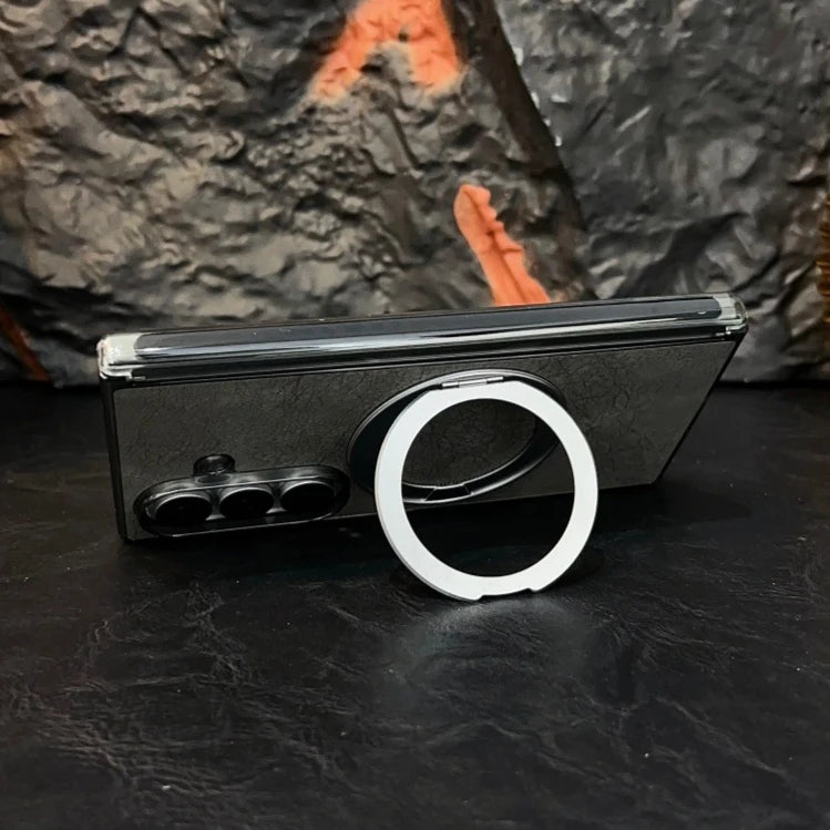 Rotating 360 Bracket PU Leather Magnetic Case for Samsung Galaxy Z Fod7 Zfold7 Fold 7 for Magsafe Charging Shockproof Soft Cover