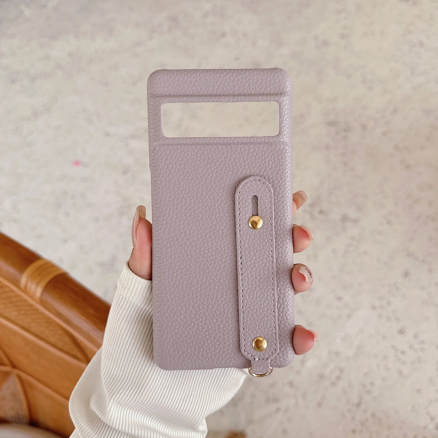 Leather Litchi Wrist Strap Holder Phone Case For Google Pixel 9 8 7 6 Pro Pixel 8A 7A 6A 9 XL Colorful Finger Ring Buckle Cover