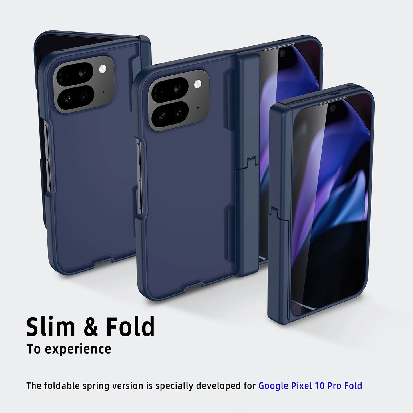 Kickstand Hinge Protective Frosted Case For Google Pixel 10Pro Fold With Built-in Tempered Glass Screen Protector