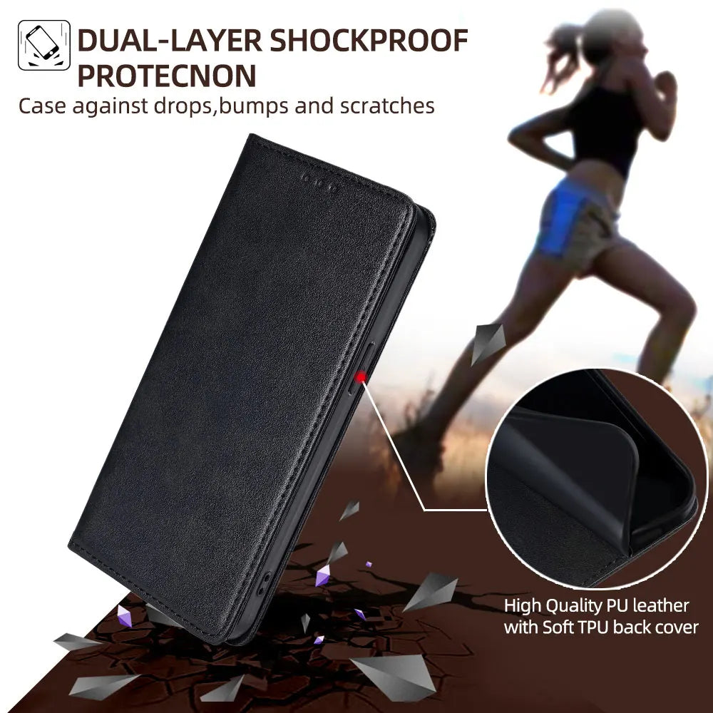 For Moto G75 Leather Flip Case Magnetic Business Wallet Case for Motorola G35 G45 G55 G75 G85 G15 G05 Moto G 5G 2025 Book Cover