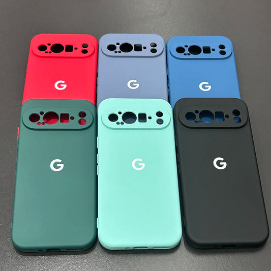 For Google Pixel 9 9a 8 8Pro 8a 7 7Pro 7a Case Liquid Silicone Soft Cover for Pixel 9ProXL 6 6Pro 6a 5 5a Shockproof Plain Cover