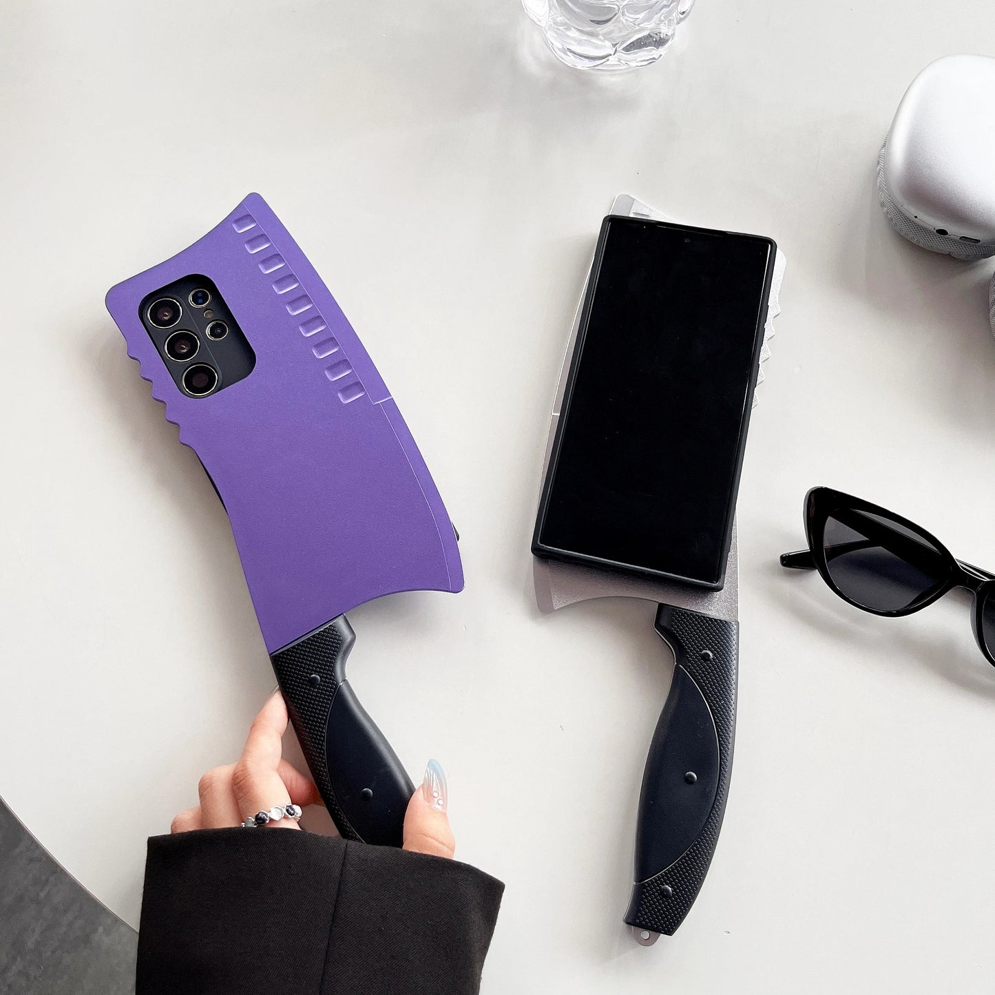 3D Simulation Kitchen Knife Cook Chopper Funny Phone Case for Samsung Galaxy S21 S22 S23 S24 Plus S25 Ultra Shockproof Cover