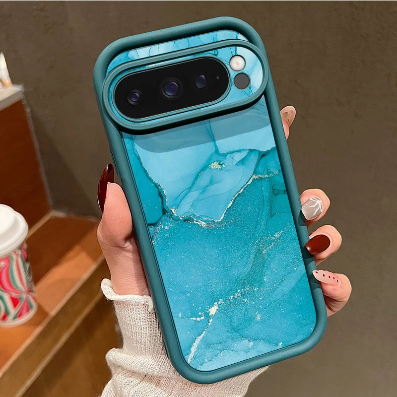 Colorful Marble Patterned Phone Case For Google Pixel 10 9 8 7 Pro Pixel 9 10 Pro XL 7A 8A 9A Shockproof Soft TPU Silicone Cover