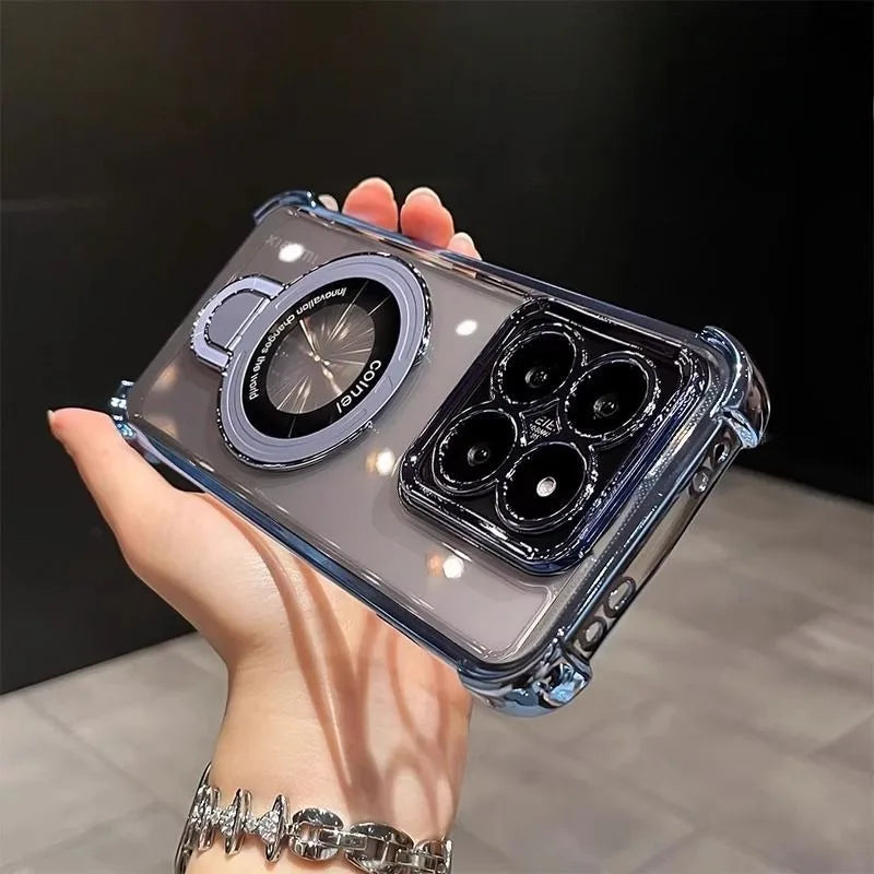 Shockproof Magnetic Bracket Phone Case For Motorola Moto Edge 60 50 Fusion Pro NEO G14 G24 G34 G54 G84 G52 G10 G20 Stand Cover