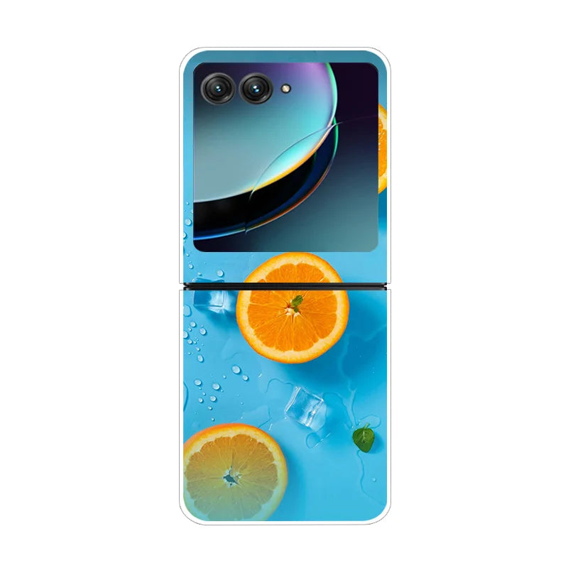 For Motorola Razr 40 Ultra Phone Case Flower Painted Clear Plastic PC Hard Back Cover For Moto Razr 40 Ultra Case 40Ultra 6.9"