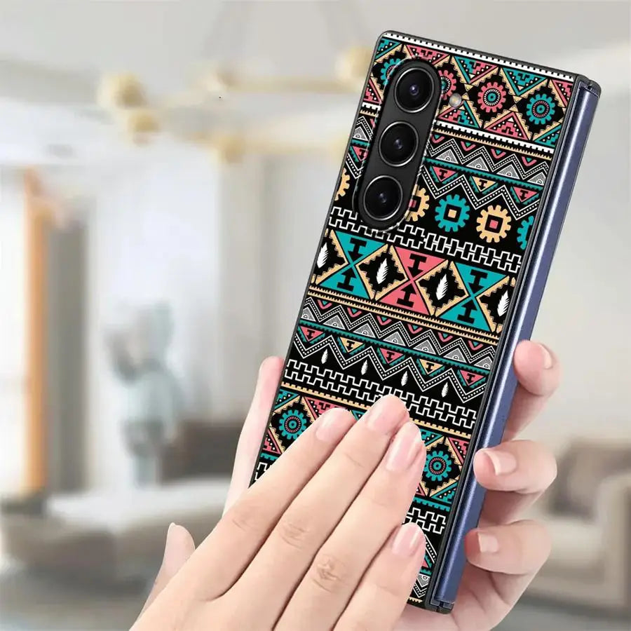 Artistic Pattern Back Phone Cover Case for Samsung Galaxy ZFold6 ZFold4 Z Fold 7 6 5 4 3 ZFold5 ZFold3 ZFold7