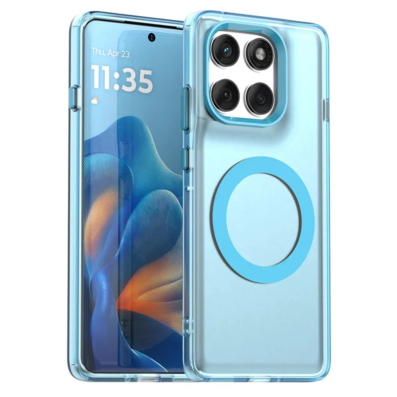Magnetic Wireless Charging Case For Motorola Edge 60 Pro Moto Edge 60 Neo Fusion Cover Candy Colors Transparent Shell Fundas