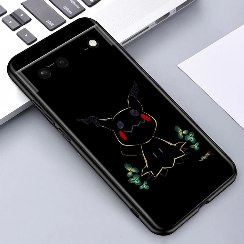 Cartoon P-Pokemon P-Pikachus For Google Pixel 9 8 7A 7 6A 6 5A 5 4 4A XL 5G Black Silicon Shockproof Shell Funda Phone Case