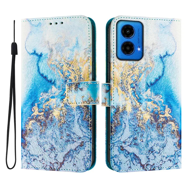 5G Leather Phone Case For Motorola MOTO G 5G 2025 MotoG Stylus 2024 2023 2022 2021 Flip Cover Wallet Magnetic Painted Cases Bear