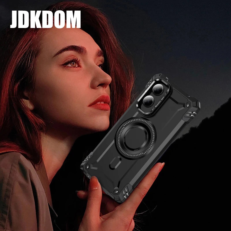JDKDOM Military Shockproof Bracket Phone Magnetic Case For Motorola G Play G Power 2025 G Stylus 5G 2024 G Pure G 5G 2023 Cover