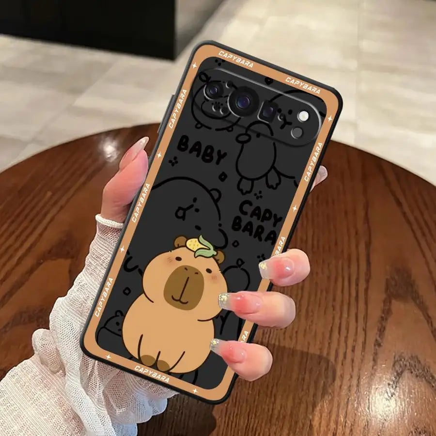 Cute Cartoon Capybara Phone Case for Google Pixel 6 7 8 Pro 8a 6a 10 9 Pro XL 7a 9a Soft Cover