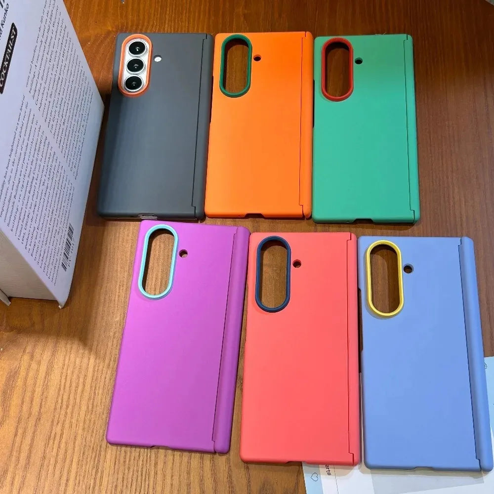 Z Fold 8 Contrast Candy Color Frosted Cases for Samsung Galaxy Z Fold 8 Ultra 5 6 Z Fold 7 Hinge Protection Shcokproof PC Cover