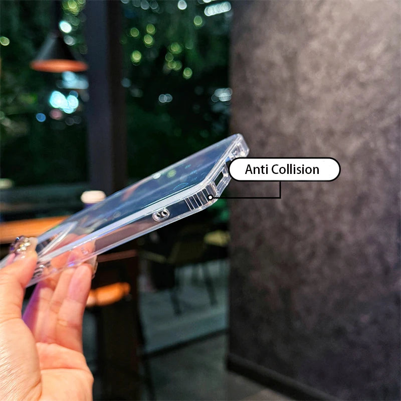 Simple Slim Gradient Laser Love Heart Transparent Phone Case For Motorola Moto G Stylus 5G 2024 G Play Powet 5G 2025 Soft Cover