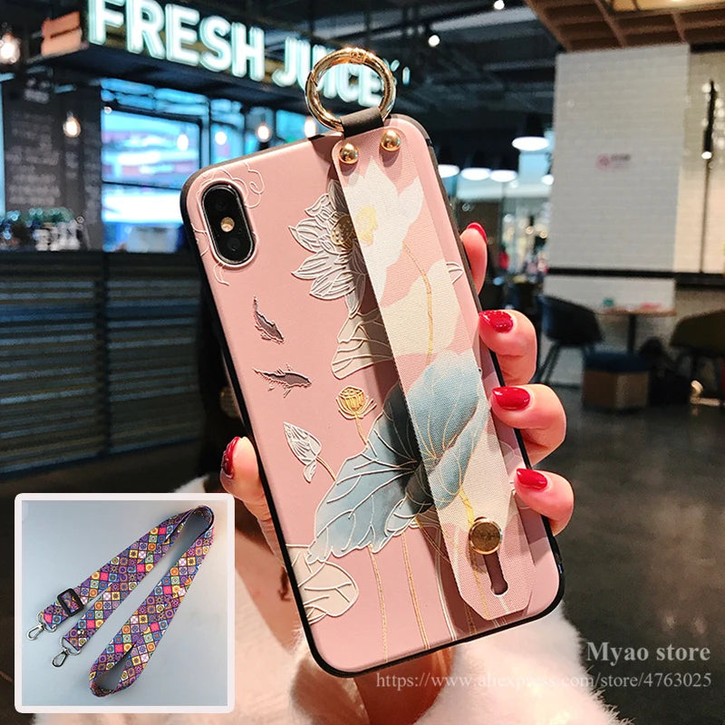 For Moto G55 35 75 15 34 14 84 05 Wrist Strap Case For Motorola Edge 40 50 60 Fusion Neo Pro 60 Stylus Ultra Long Lanyard Cover