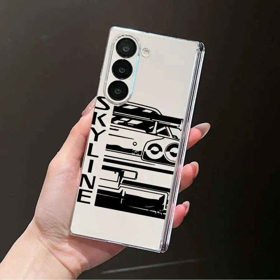 JDM Sport Car Case for Samsung Galaxy ZFold7 Z Fold 7 6 5 4 3 ZFold5 ZFold4 ZFold3 ZFold6 Hard Phone Cover