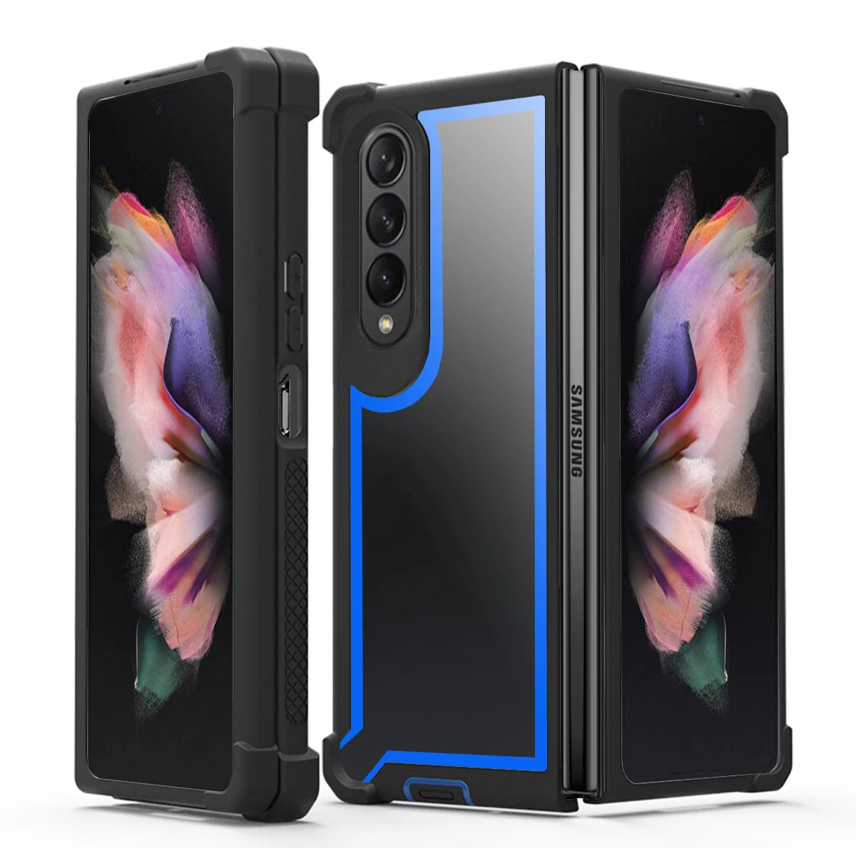 Military Grade Airbags Protection Defender Cover for Galaxy Z Fold 6/Z Fold 5/Z Fold 4/Z Fold 3 Shockproof Heavy Duty Armor Case