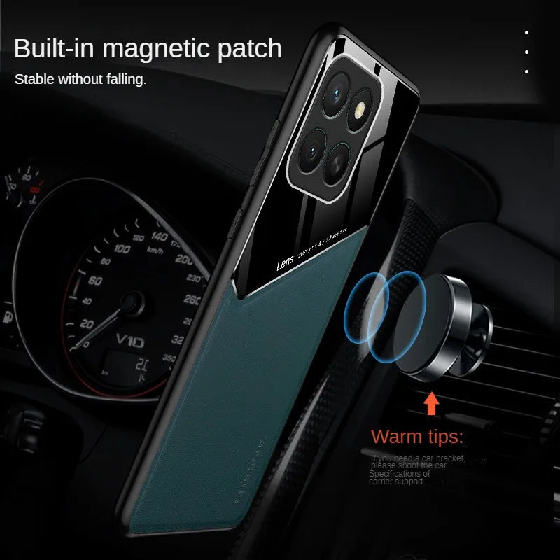 Leather Texture Phone Case For Motorola Edge 60 Pro Moto Edge 60 Fusion Cover With Magnetic Suction Holder Coque Fundas Capa