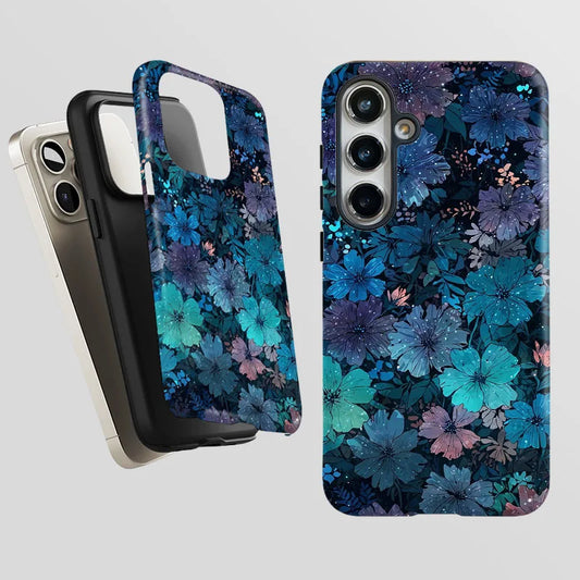 2 IN 1 Film shell Retro Flower Cover For Samsung S25 S24 S23 S22 S21 Plus Ultra S25 Edge S20 FE A56 A16 15 26 36 Phone Case