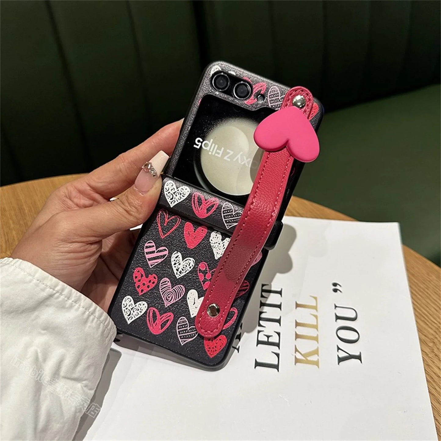 Korean Cute Floral Wrist Strap Rainbow Flower Oil Painting Case for Samsung Galaxy Z Flip7 Z Flip6 Z Flip5 Z Flip4 3 Back Cover