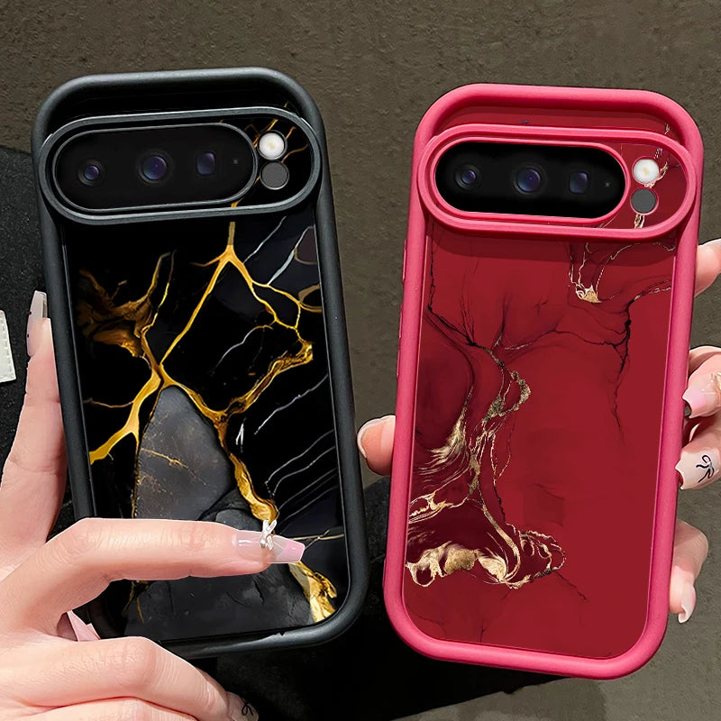 Colorful Marble Patterned Phone Case For Google Pixel 10 9 8 7 Pro Pixel 9 10 Pro XL 7A 8A 9A Shockproof Soft TPU Silicone Cover