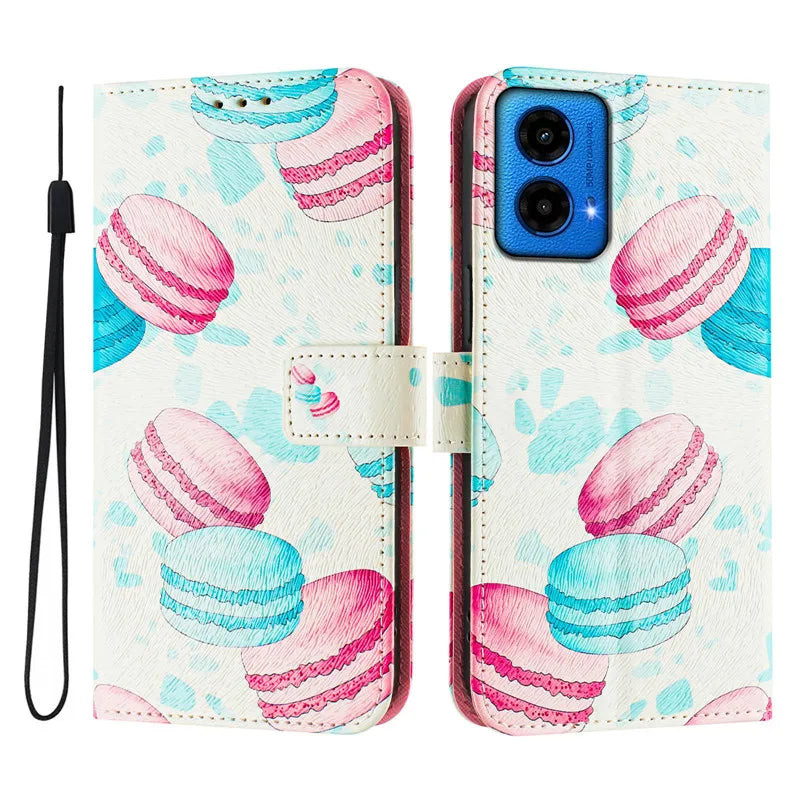 5G Leather Phone Case For Motorola MOTO G 5G 2025 MotoG Stylus 2024 2023 2022 2021 Flip Cover Wallet Magnetic Painted Cases Bear