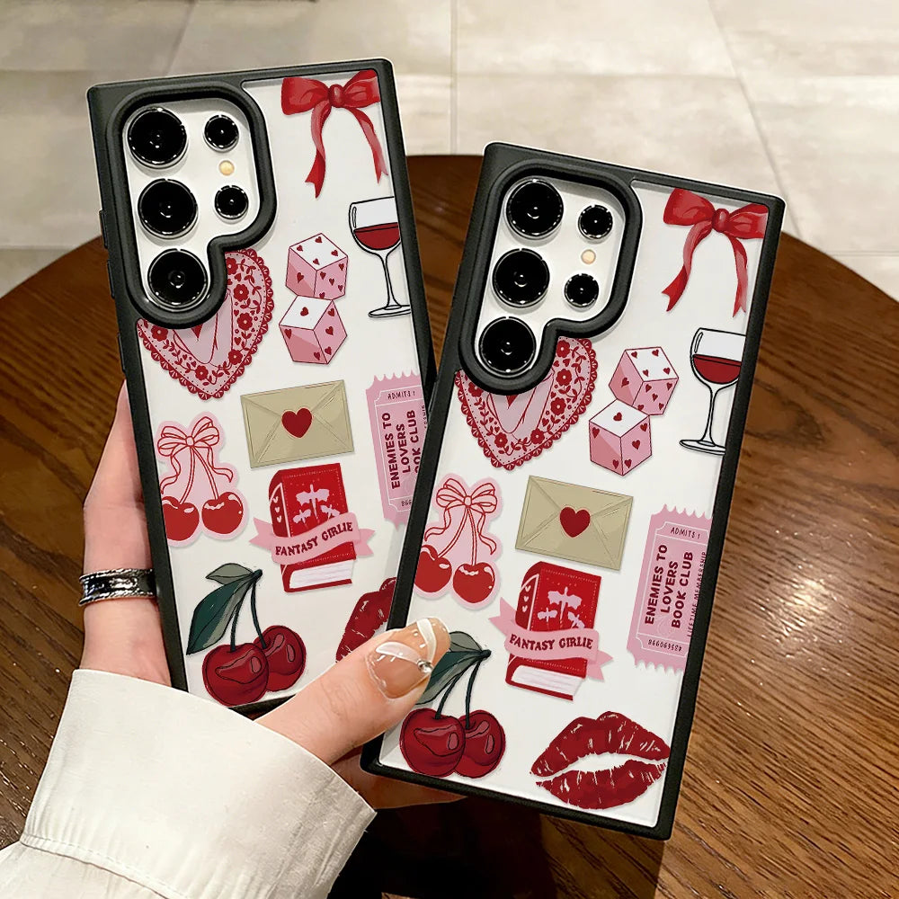 Cherry Phone Case For Samsung A56 5G A55 A54 A17 A16 A15 A07 A06 A36 A35 A26 A25 A05s A12 A13 A14 A34 Soft Silicone Matte Cover