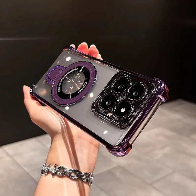 Shockproof Magnetic Bracket Phone Case For Motorola Moto Edge 60 50 Fusion Pro NEO G14 G24 G34 G54 G84 G52 G10 G20 Stand Cover