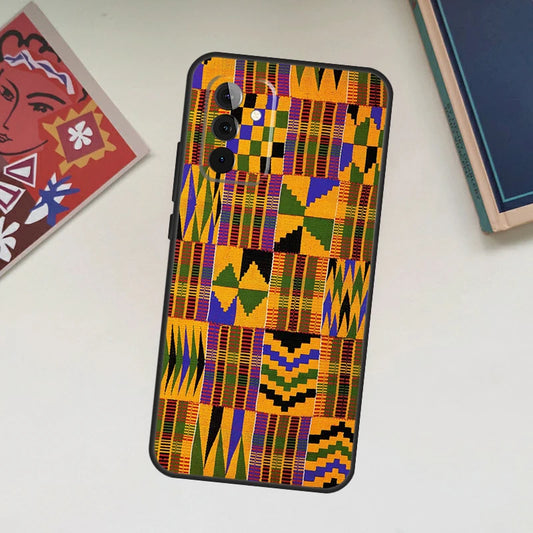 African Wax Fabric Case For Samsung Galaxy A52 A53 A54 A12 A13 A14 A32 A33 A34 A23 A24 A72 A73 A51 A71 A15 A25