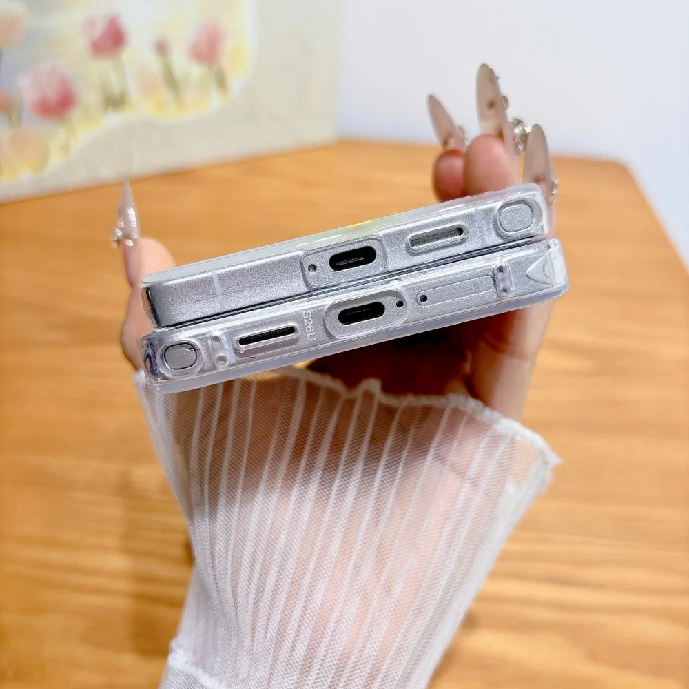 Imd Skin friendly for Magnetic Case for Samsung Galaxy S26 Ultra S26 Pro S25 S24 Plus Ultra S23 Ultra Flowers Transparent Cover