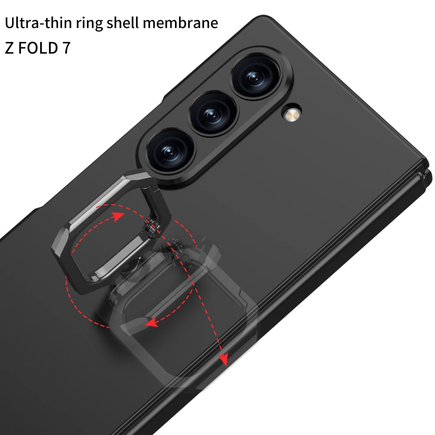 GKK Original Case For Samsung Galaxy Z Fold 7 6 Ring Holder Front Screen Glass Ultra-thin Matte Cover For Galaxy Z Fold 7 Case