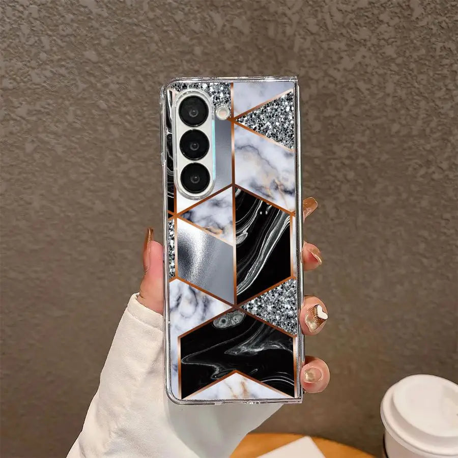 Case for Samsung Galaxy ZFold6 ZFold3 ZFold4 ZFold5 Z Fold 7 6 5 4 3 ZFold7 Transparent Soft Phone Cover Marble