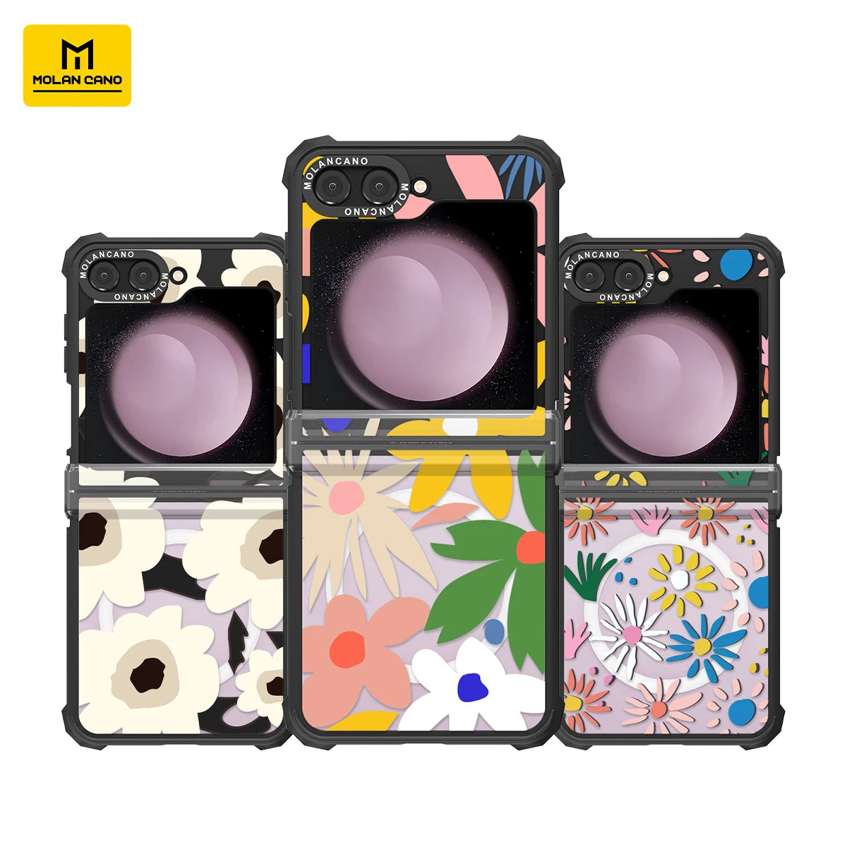 Molancano case for Samsung Galaxy Z Flip 6 5 4  with Floral Pattern Design Flexible Bumper Shockproof Protective Cover for Girl