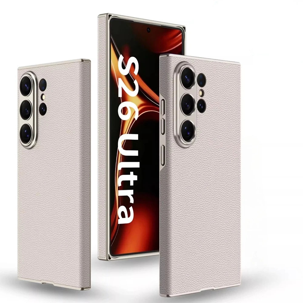 For Samsung Galaxy S26 Ultra Leather Curved Case Skin Friendly Matte Business Shockproof Cover For Samsung Galaxy S25 S26Ultra