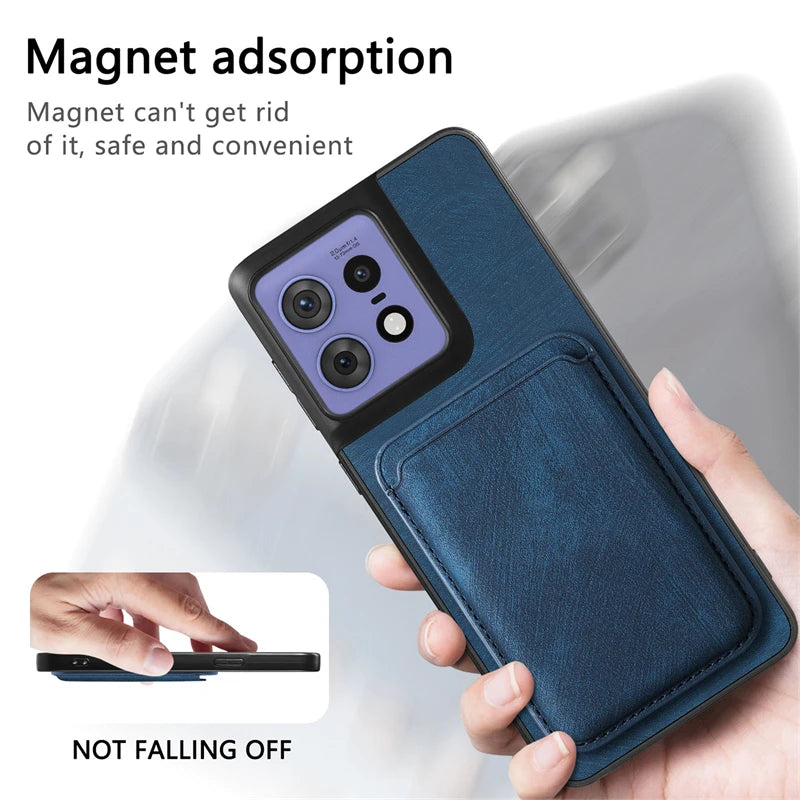 2 in 1 Detachable Magnetic Cards Slot Wallet Leather Case For Motorola Edge 50 Fusion Moto Edge50 Pro Ultra Shockproof Cover