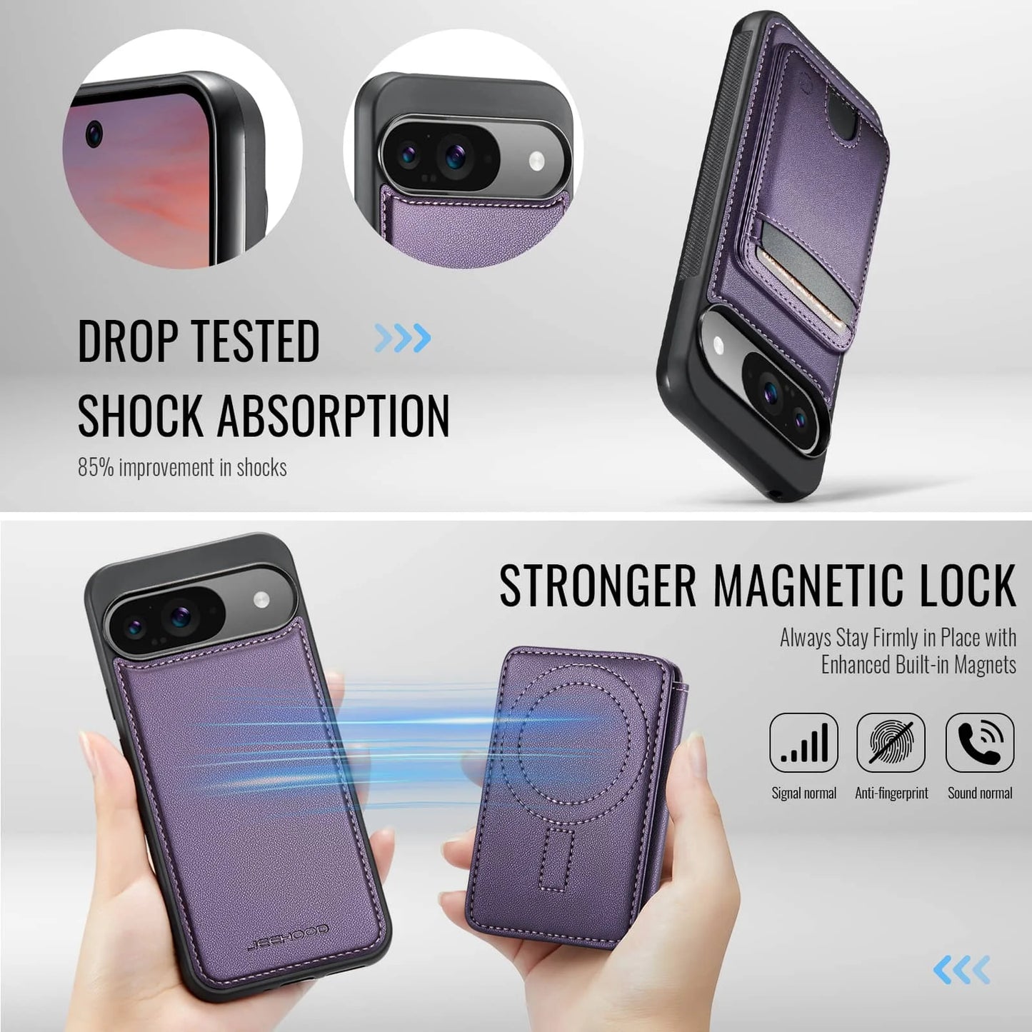 For Google Pixel 10 9 Pro XL 9A 10 9 Case Wallet with Magnetic, RFID Blocking Card Holder 2 in 1 Detachable Kickstand Shockproof